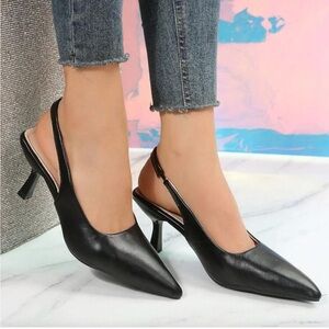 NIB SHEIN Elegant Black Slingback Women's Shoes